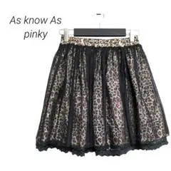 【アズノゥアズピンキー】レオパード柄チュールミニスカート 透け感 ウエストゴム