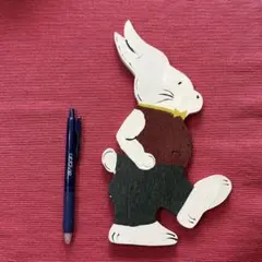 木製 トールペイント　ウサギ オブジェ インテリア雑貨
