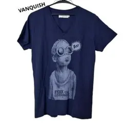 VANQUISH ネイビー VネックTシャツ S 半袖　ヴァンキッシュのサムネイル