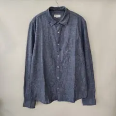 GAP ギャップ リネン混 長袖シャツ ブルー M