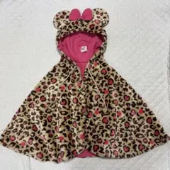 匿名発送︎❁¨̮ 東京ディズニーリゾート　ピンク ヒョウ柄 ポンチョ ミニーマウス