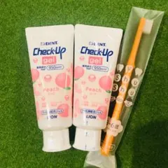 チェックアップ ジェル ピーチ ２本 子供用 歯磨き粉 歯ブラシ 歯科専用