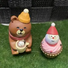 デコレ コンコンブル クマ カップケーキ 置物 2点セット