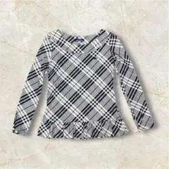 バーバリーブルーレーベル カットソー フリル　ノバチェック　ホースロゴ　刺繍