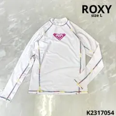 ROXY ロキシー　ラッシュガード　水着　スイムウェア　Lサイズ　ロゴ　ホワイト