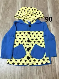 【値下げ】ANAP kids パーカー　90サイズ　青×黄色　星柄