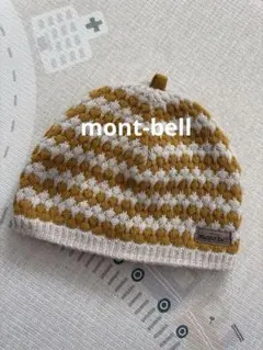 mont-bell ニット帽 ベビー　46センチ　マスタード/ホワイト
