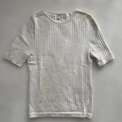 UNIQLO ❣️アイボリー リブ編みニット Sサイズ　美品✨