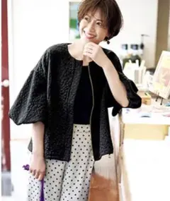 ジャガード　ブルゾン　エンボス　ストーリー　ザラ　イエナ　アナイ　エスジラソル