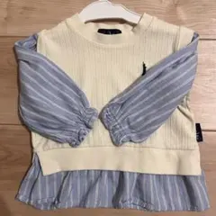 EAST BOY アイボリー ストライプ トップス