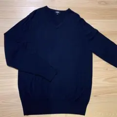 UNIQLO ネイビー Vネックニットセーター Lサイズ