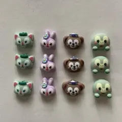 ダッフィーフレンズ　ネイルパーツ　ダッフィー　ステラルー　ジェラトーニ　オルメル