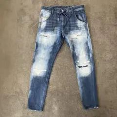 ディーゼル ジョグ デニム 黒パッチ ストレッチ M ダメージ加工