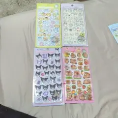 猫と動物のキャラクターシール4シートセット
