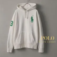 POLO RALPH LAUREN ビッグポニー パーカー L 白 グリーン