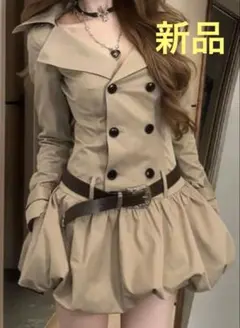 新品　ミニワンピース　M ベルト付き