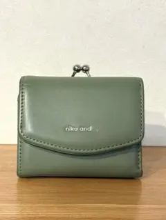 niko and... 三つ折り財布 がま口 グリーン