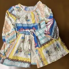 hakka baby 花柄七分袖ワンピース 80cm