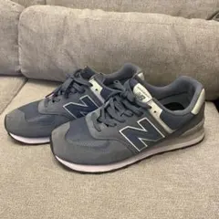 【美品・箱無し】New Balance 574 ダークブルー スニーカー