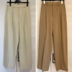 ユニクロ　タックワイドパンツ　丈長め　Sサイズ（2色）