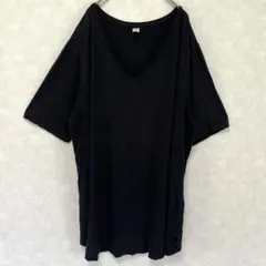 VネックTシャツ 半袖 レディース ブラック 黒 大きいサイズ 4L 5Lのサムネイル