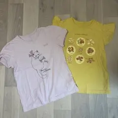 ベルメゾン キッズ 半袖Tシャツ 2枚セット 猫 パスタ柄のサムネイル