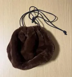 URBAN RESEARCH 巾着ファーバッグ　ブラウン