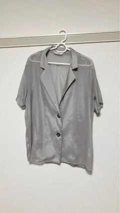 レディース シースルージャケット グレー