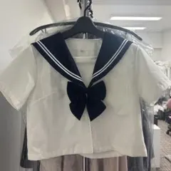 セーラー服上下 ホワイト・ネイビー JK コスプレ