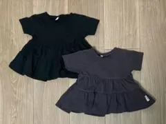 チュニック トップス 2枚セット ブラック　Tシャツ　まとめ売り　双子