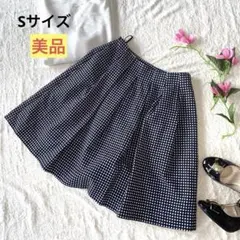 美品　ミニスカート　フレア　チェック　S サイズ ブラック　ホワイト　レディース