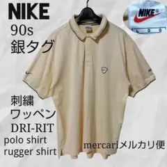 90s NIKE 銀タグ 刺繍 ワッペン あいみょん ラガーシャツ ポロシャツ