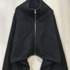 MURUA ジップアップブルゾン ショート丈 М ニット ゆったり ボリューム袖