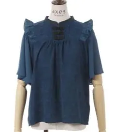 アクシーズ　チャイナジャガードブラウス