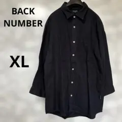 BACK NUMBER バックナンバー リネン 7分袖シャツ ネイビー XL