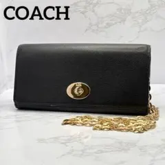 新品 未使用 COACH コーチ C3376 ショルダーバッグ ターンロック 黒