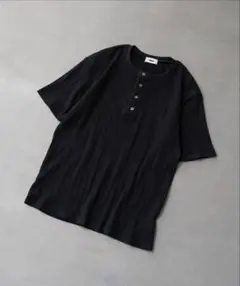SINSS リブヘンリーショートスリーブTシャツ XS ブラック 即完売品 