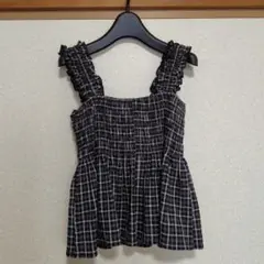 Mサイズ チェック柄シャーリングビスチェのサムネイル
