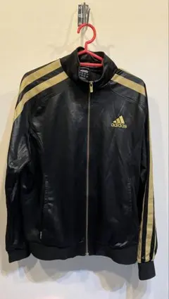 adidas CLIMATITE ブラックジャケット ゴールドライン