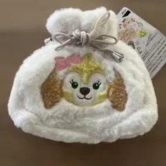 ディズニー刺繍フリース巾着ポーチ　レディ