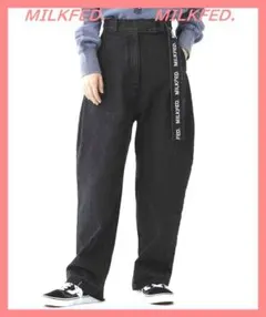 ☆ミルクフェド☆超美品レア☆完売ロゴベルトワイドバギーデニムM☆のサムネイル