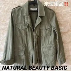 NATURAL BEAUTY BASIC ミリタリージャケット オリーブグリーン