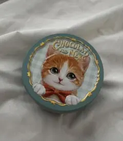 モロゾフ ショコラな猫 むじゃきなソラ 空き缶 猫缶 ミントグリーン