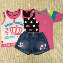 BABY DOLL タンクトップ・Ｔシャツ・ショートパンツセット