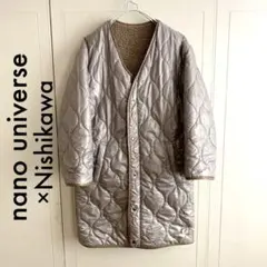 nano universe × 西川　リバーシブル　ボア　キルティングコート
