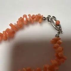 silver刻印あり天然 枝珊瑚 ネックレス約70cm