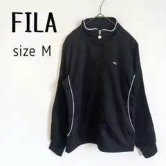 【フィラ FILA】トラックジャケット ジャージ上 ジップアップ 刺繍 黒