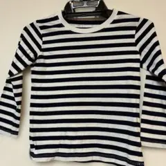 ボーダー長袖Tシャツ 120ネイビー ホワイト キッズ ロンT