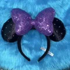 ディズニー カチューシャ ハロウィン 黒×紫