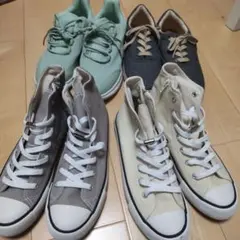 ハイカットスニーカー　セット 24.5cm ミントグリーン　ホワイト　グレー